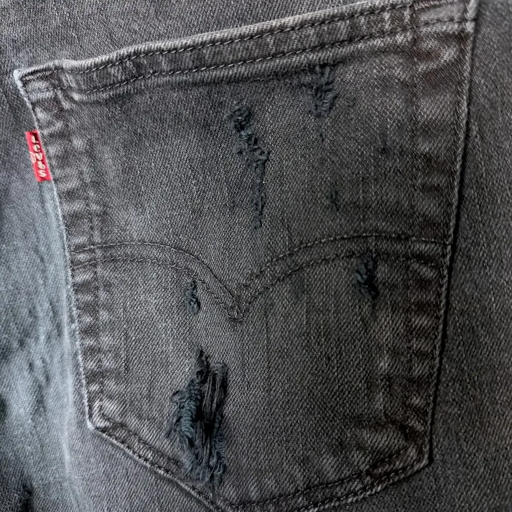 Levis' 511 Black Cutoff Jean Shorts Men's 32 Raw Hem Distressed Pocket 10